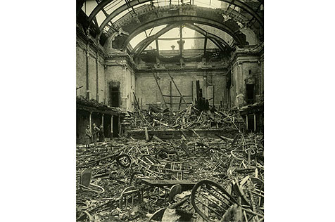 Aftermath of fire in the Melbourne Town Hall