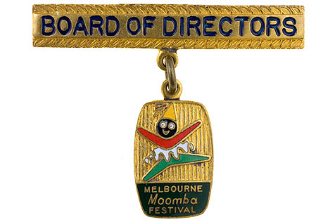 Metal badge for Moomba Board of Directors 1960