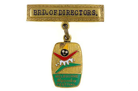 Metal badge for Moomba Board of Directors 1960