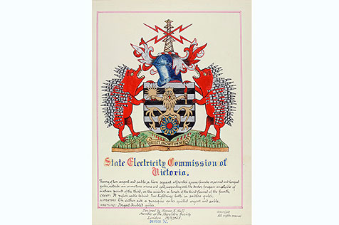 State Electricity Commission of Victoria, heraldic design print