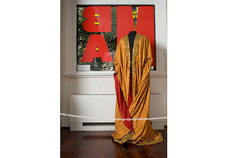 Gold Moomba robe made of brocade and braid robe worn by Moomba King Frank Thring