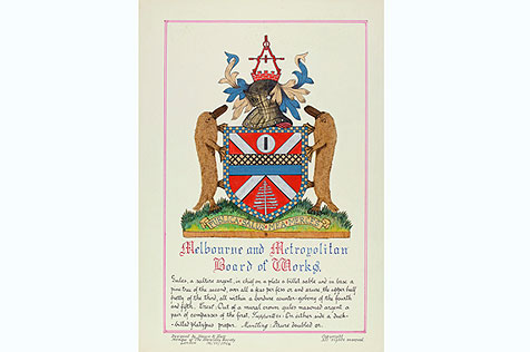 Melbourne and Metropolitan Board of Works, heraldic design print