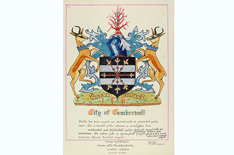 City of Camberwell, heraldic design print