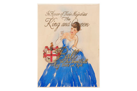 Rough colour sketch for an invitation for a Ball at the Melbourne Town Hall, May 1949