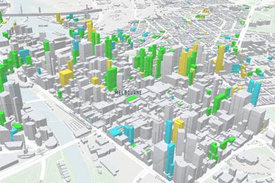 3D visualisation of buildings in the Melbourne CBD