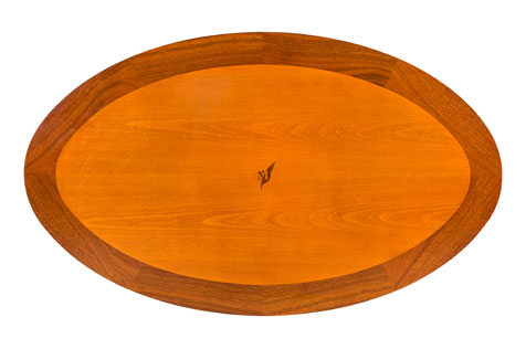 Wooden oval table