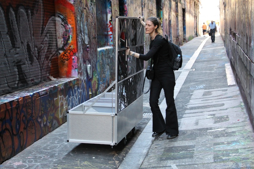 Artist Astra Howard at a test site