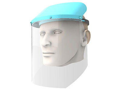 Render of a 3D-printed face-shield