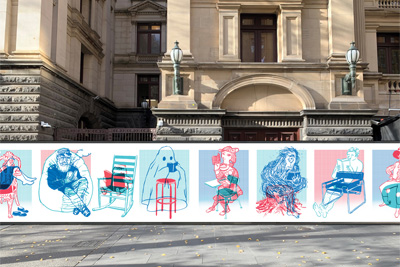 Why building site hoardings are being turned into artworks
