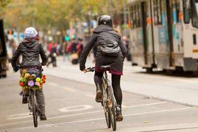 cyclists on a melbourne street