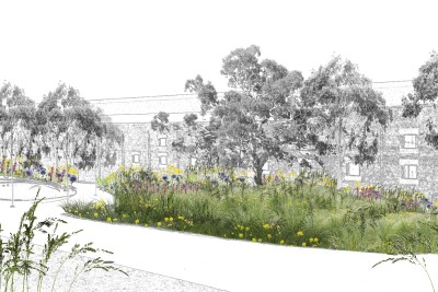 Artist impression of what Dodds Street Linear Park will look like in the future
