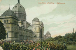 Old image of the exhibition building in Melbourne