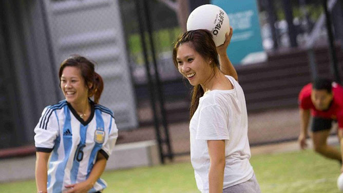 Women playing sport
