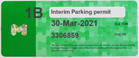 Interim parking permit.