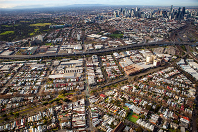 An aerial view of the north-western Melbourne