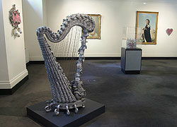 Jewelled harp sculpture