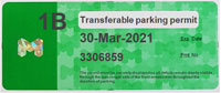 Transferable parking permit.