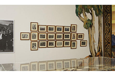 Making a Show of it photos on wall showing aboriginal performers