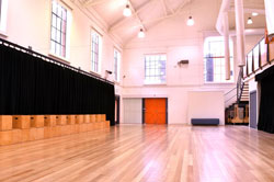 A large, light-filled hall.