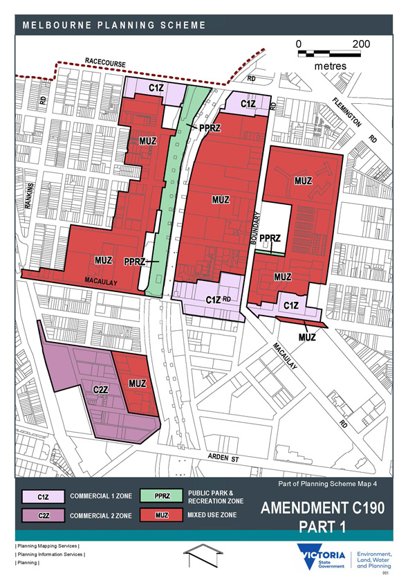 Map of C190 approved zoning. Download PDF for more detailed map.