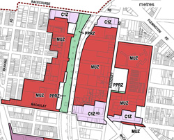 Cropped map of C190 approved zoning