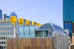 CH2 roof showing large yellow turbines and other structures