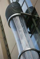 Close-up of one of CH2's shower tower tubes.