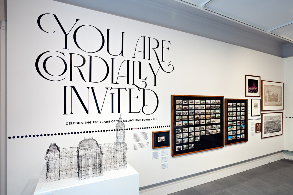Interior of gallery space for You are Cordially Invited exhibition