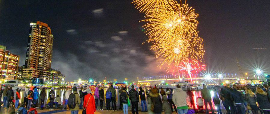 Fireworks over Docklands