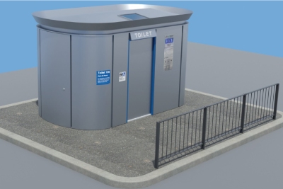 An artist impression of the new public toilet that will be installed on Faraday Street in Carlton.