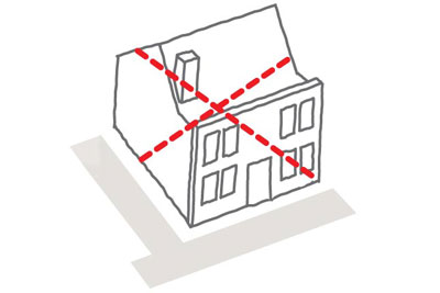 Illustration representing a building demolition