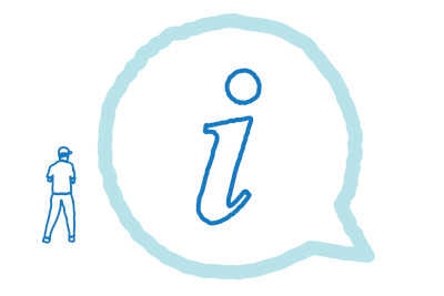 Icon of an 'information' symbol in a speech bubble