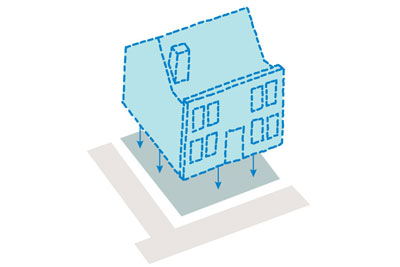 Illustration representing building relocation