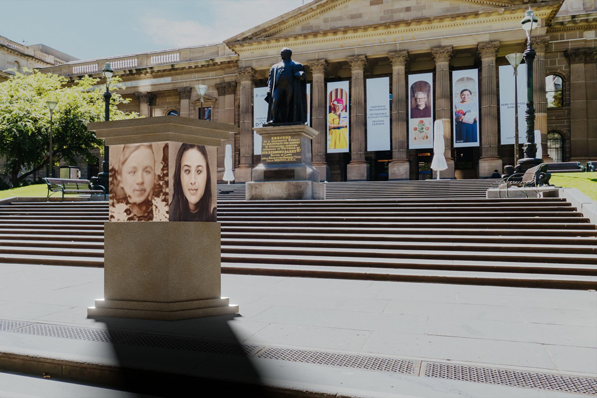 State Library of Victoria mock-up 3D render showing SLV Studio Portrait collection trained content