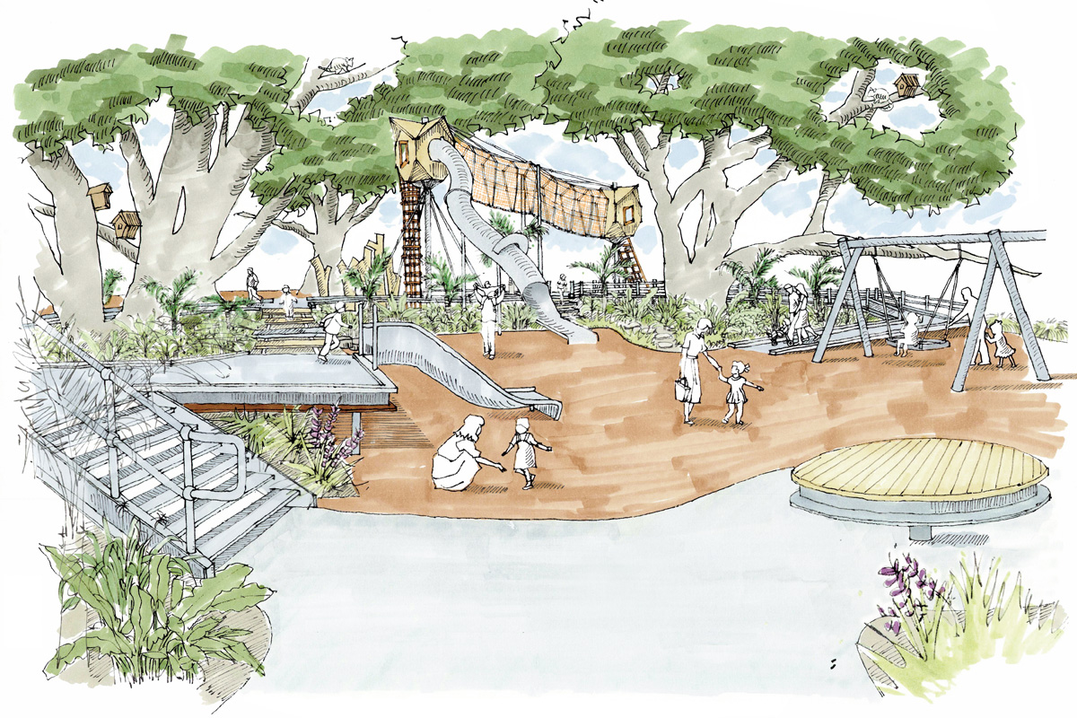 Concept design of the new Lincoln Square play space