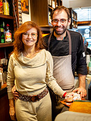 Ilaria Paiella and her husband in their restaurant.