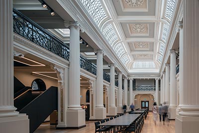 Grand interior in State Library Victoria.