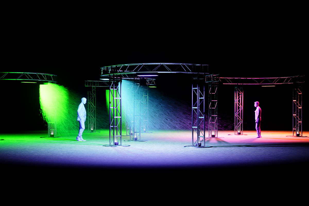 Colourful light-based art installation