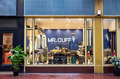Exterior of clothing store on scity street
