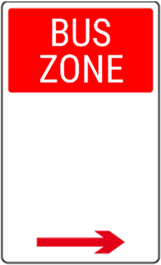 Sign indicating a bus zone.
