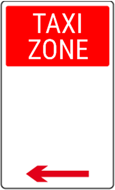Taxi Zone parking sign.