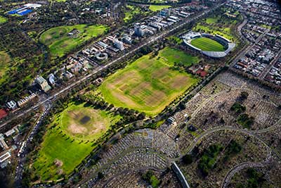 Aerial view of Princes Park.