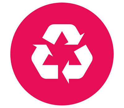 Recycling symbol of three arrows forming a triangle
