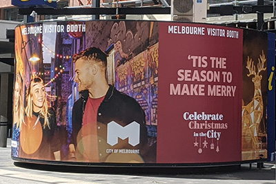 Promotional poster at Melbourne Visitor Booth